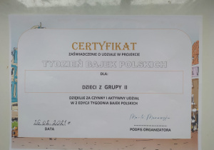 certyfikat dla grupy II
