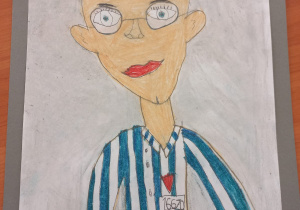 portret św. Maksymiliana w pasiaku