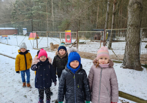 przedszkolaki przed wybiegiem dla psów