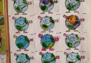 prace plastyczne z planetą Ziemią