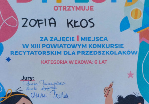 dyplom Zosi