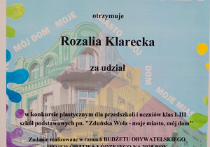 dyplom Rozalii Klareckiej