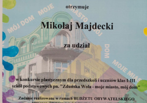 dyplom Mikolaja Majdeckiego