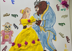 ilustracja do bajki "Piękna i Bestia"
