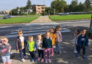 przedszkolaki przyglądją się ruchowi pojazdów