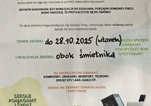 plakat o zbieraniu elektrośmieci