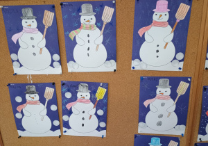 prace plastyczne z bałwankami